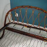 Vintage rattan bamboo bed