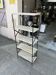 Industrial-style shelf in light wood and cast iron
