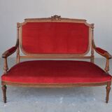 Salon three-room 1900 Walnut Louis XVI style