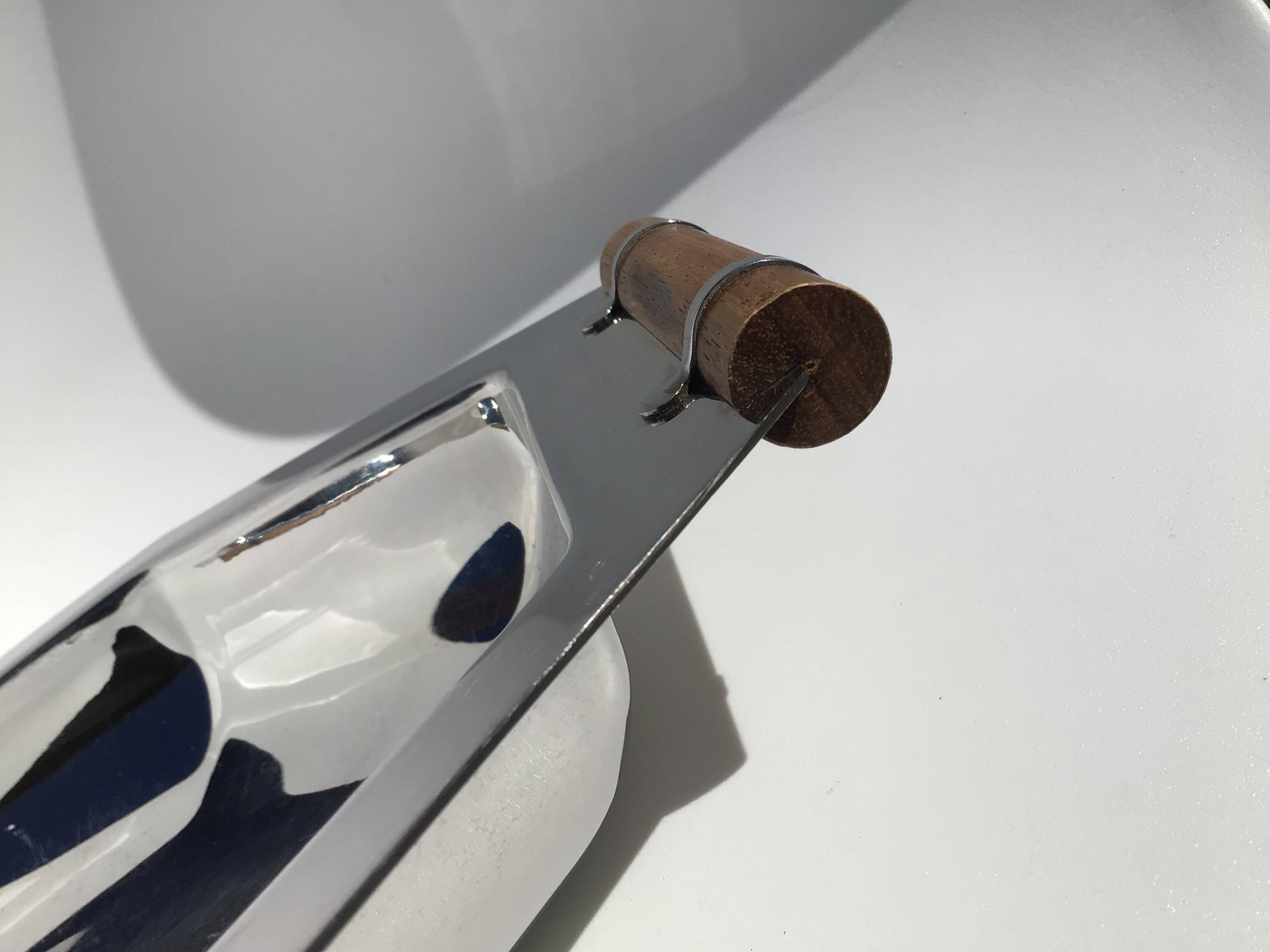 Coupe inoxydable octogonale poignées bois