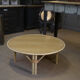 Table basse ronde en rotin 1960