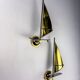 Pair of midcentury brass "sailboats" wall sconces, Italy 1960s