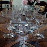 Set of 8 engraved crystal glasses – Louis XVI style