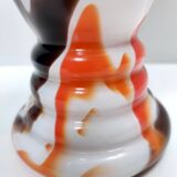 White, Orange and Brown Murano Glass Vase by Carlo Moretti, Italy