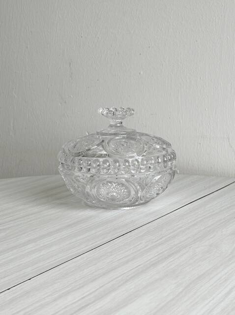 Antique glass fruit bowl