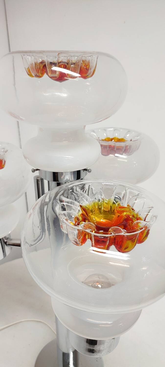 Lámpara de mesa de cristal " Mazzega". Italia, 1970s.