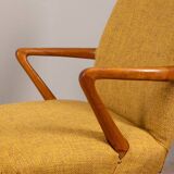 60s vintage armchair in yellow fabric Italian design
