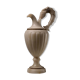 Carved alabaster urn lamp with stylized fish handle