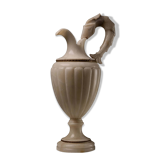 Lampe en albâtre sculpté avec une poignée en forme de poisson stylisé