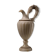 Carved alabaster urn lamp with stylized fish handle