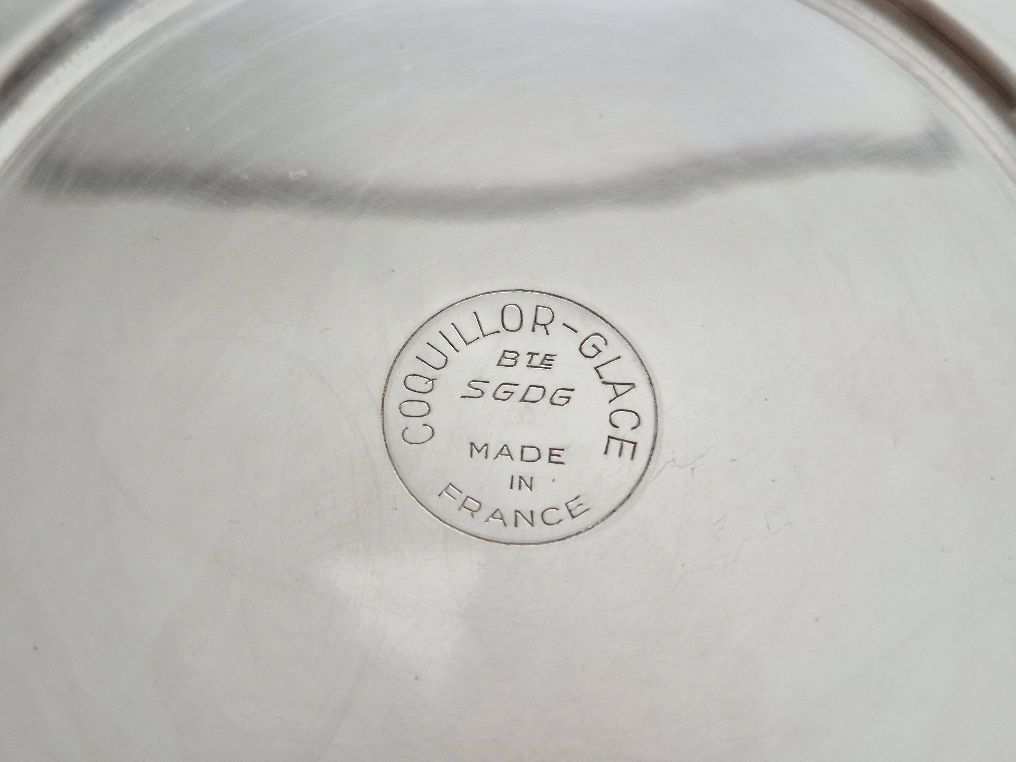 Antique butter dish Coquillor-glace in silver-plated metal