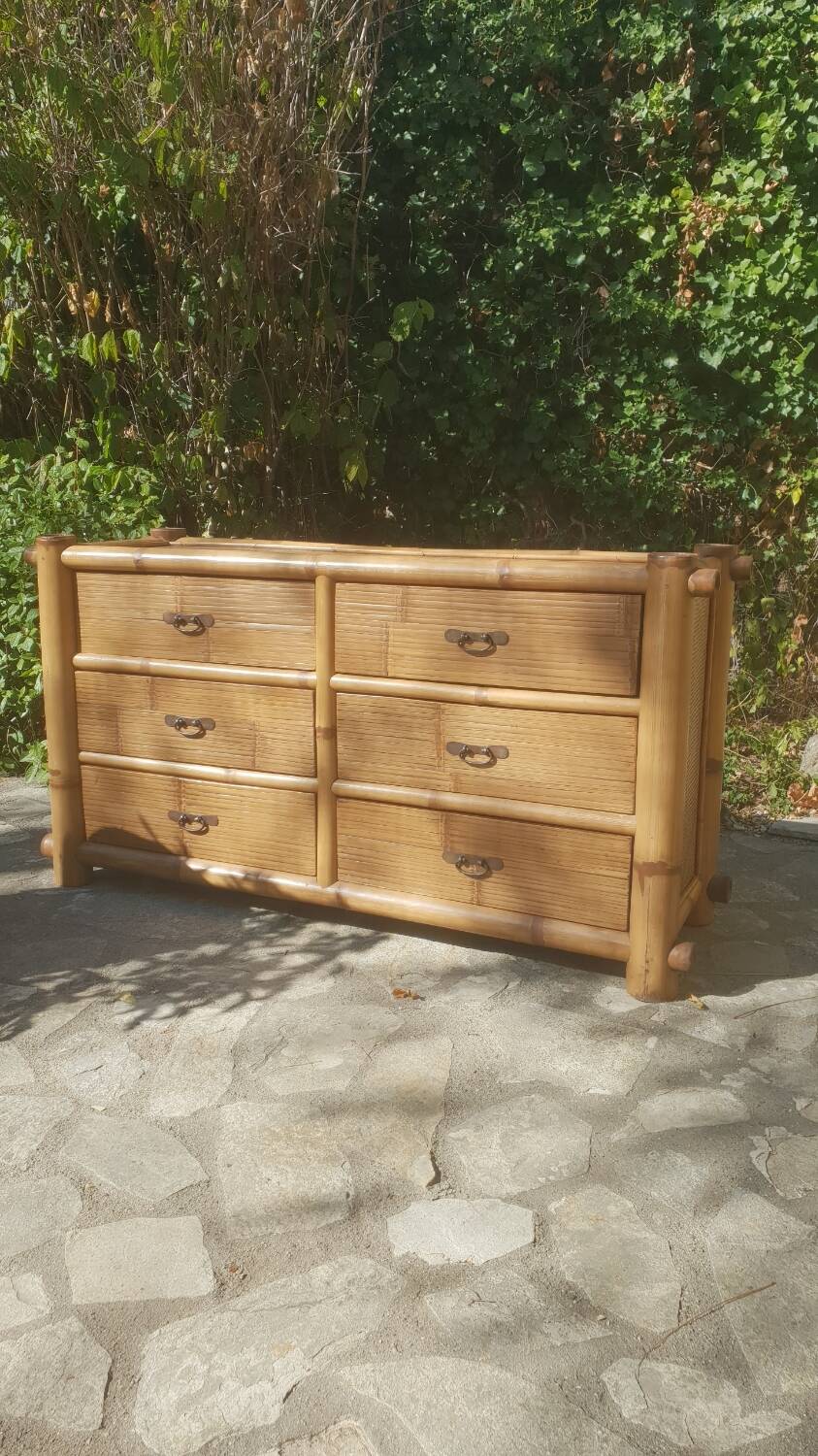 Commode en bambou 1980