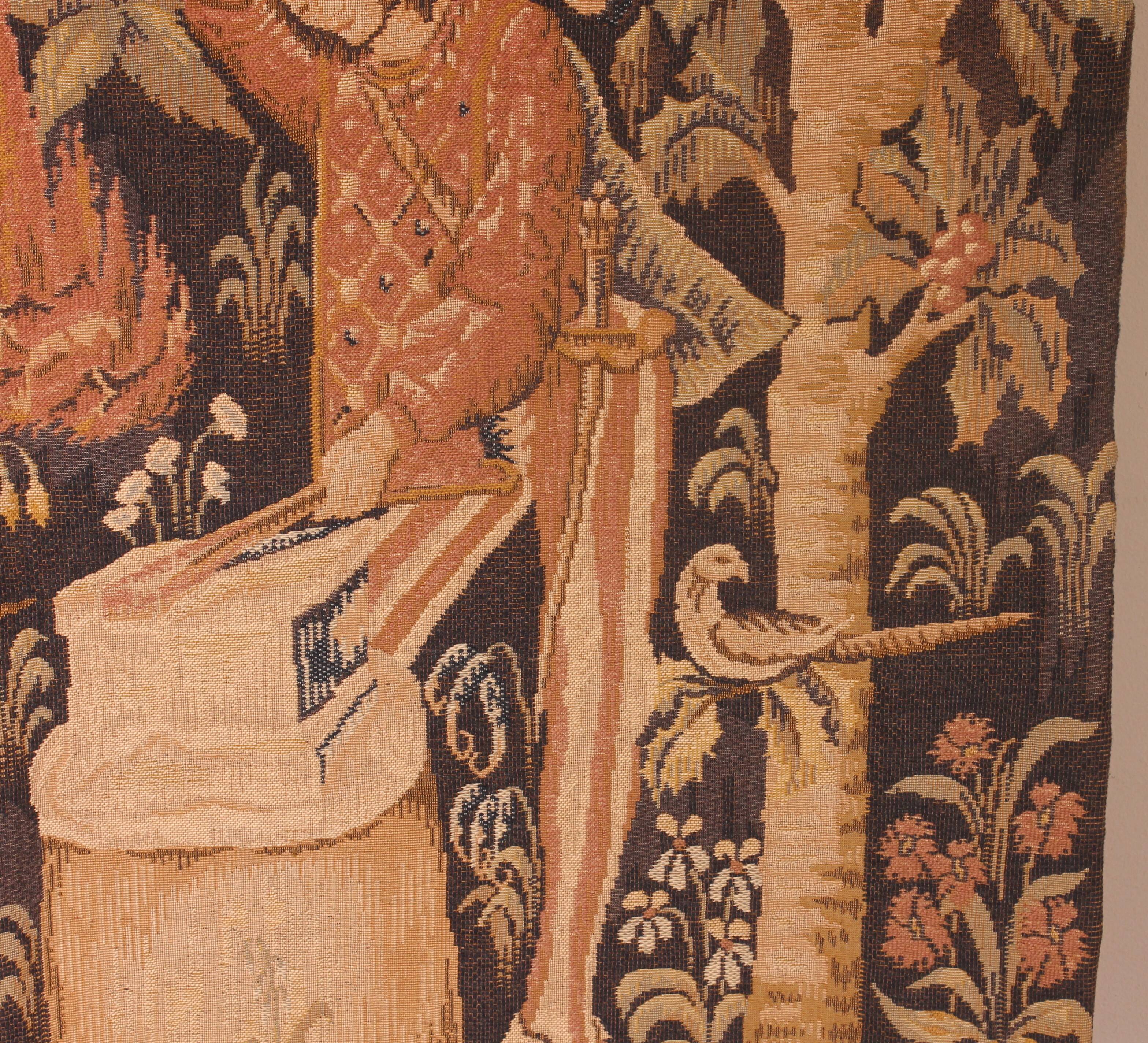 tapisserie représentant la pesée et l'art de forger