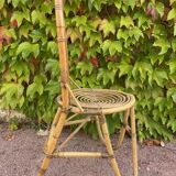 Series of 4 rattan chairs from the 60s