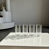 Set of 4 transparent twisted water glasses H:12cm