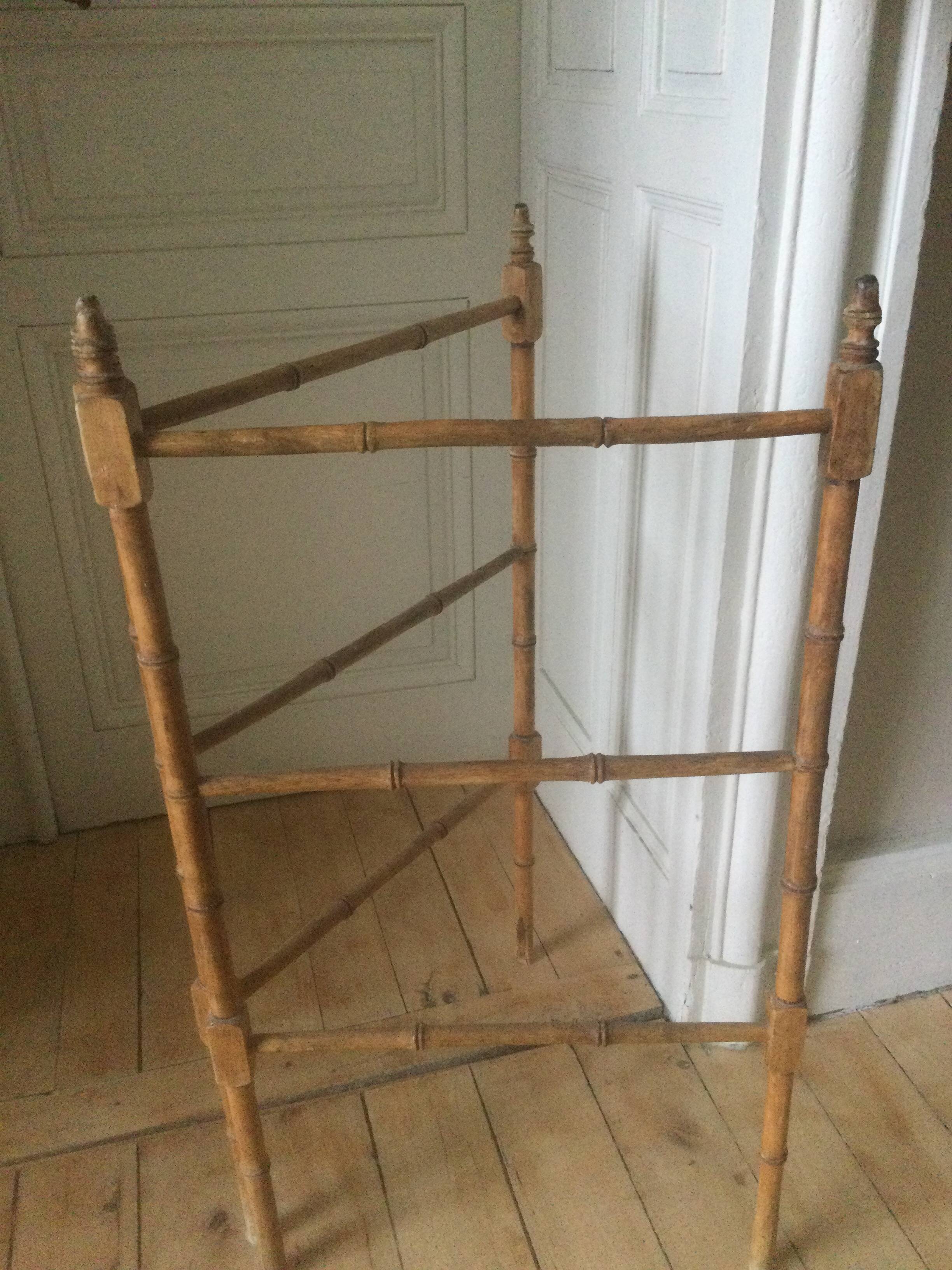 Old wooden towel rack