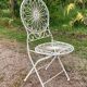 Foldable medallion garden chair from the 20th century in wrought iron with Heart motifs