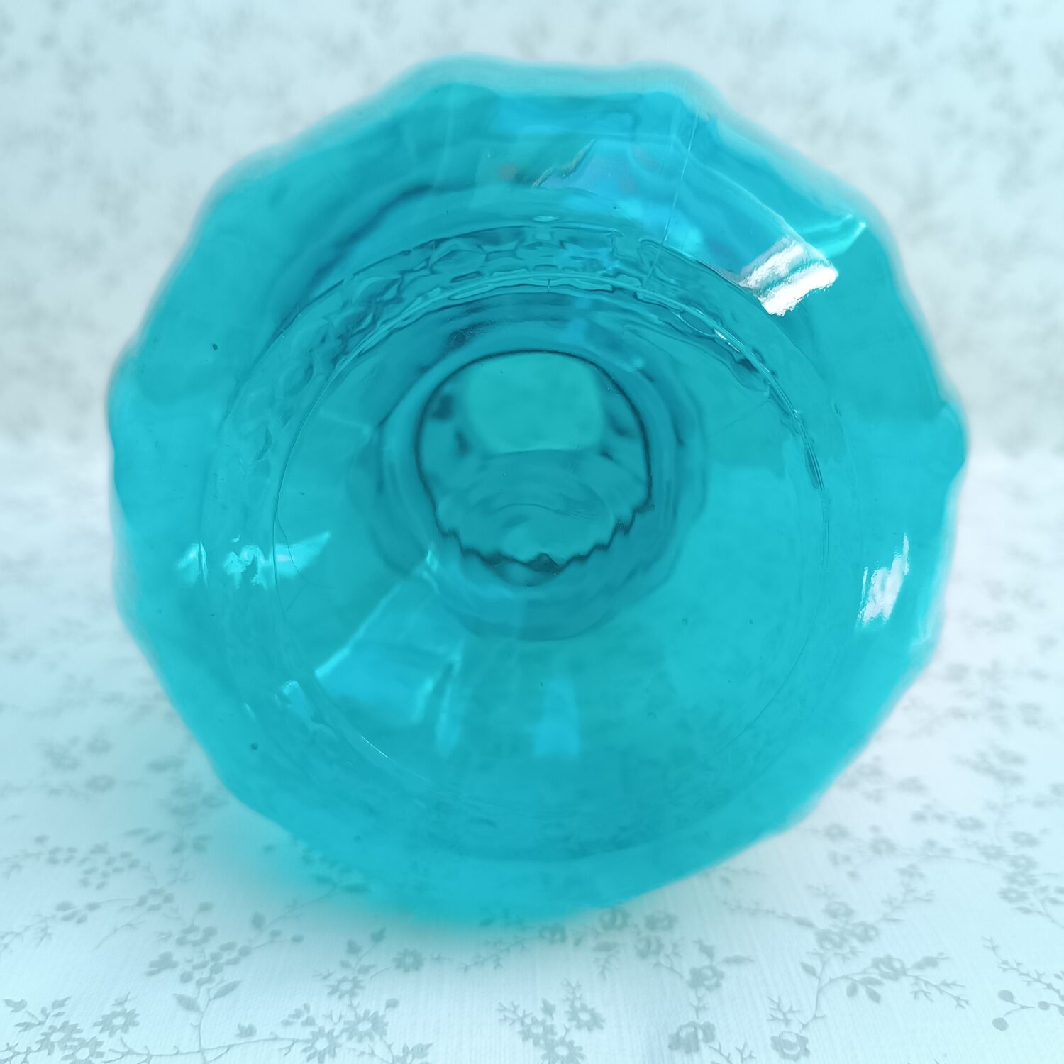 Vase bleu vintage H 22 cm