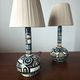 Pair of Spanish painted wooden lamps