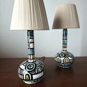Paire de lampes espagnoles en bois peint