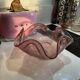 Pink Murano blown glass fruit bowl