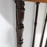 Neoclassical Style Turned Beech Console Table with a Demilune Marble Top, Italy