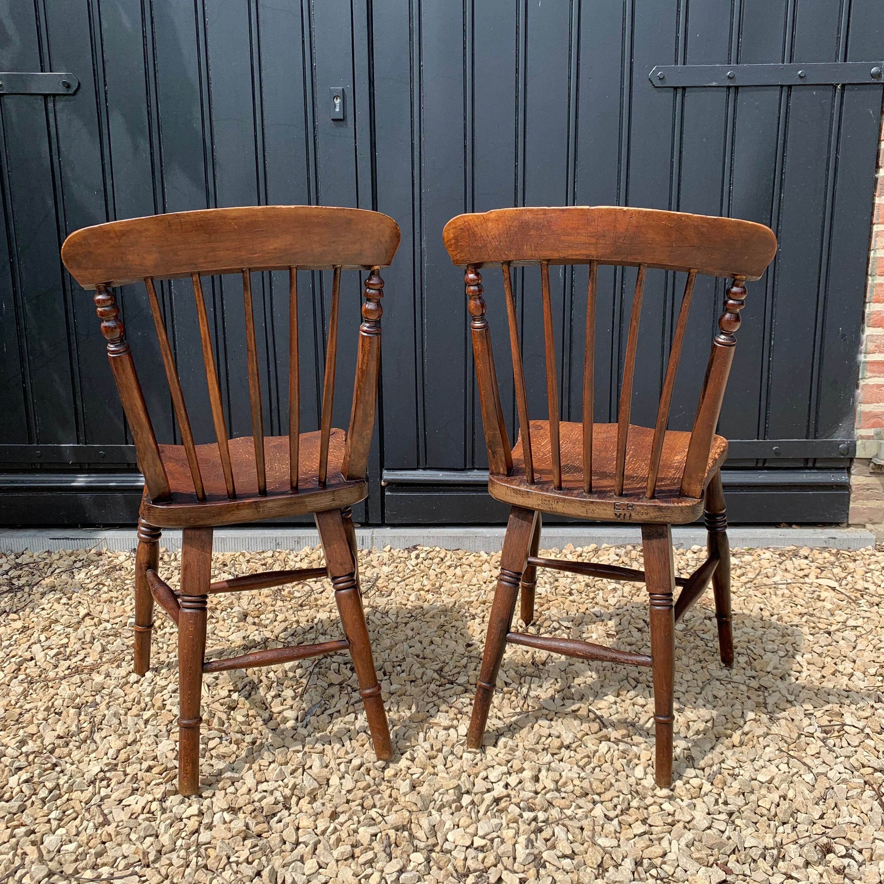 Pair of Windsor chairs stamped