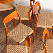 Set of 10 chairs 71 in teak by Niels O. Møller, JL Moller, Mid Century
