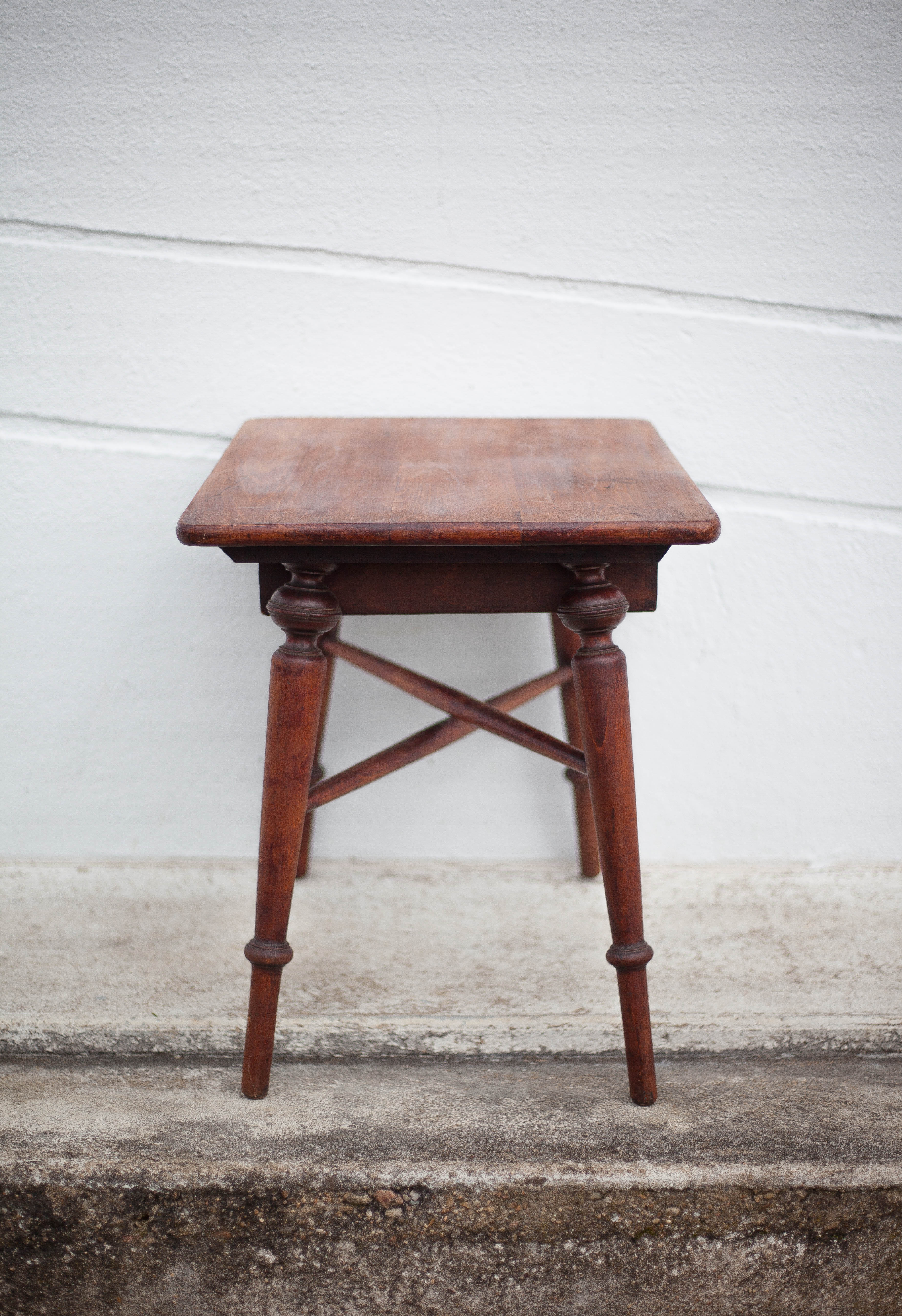 wooden coffee table with drawer, side table, bedside table, vintage end of sofa