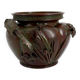 Exceptional planter / cache-pot in patinated Japanese bronze circa 1880.