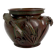 Exceptional planter / cache-pot in patinated Japanese bronze circa 1880.