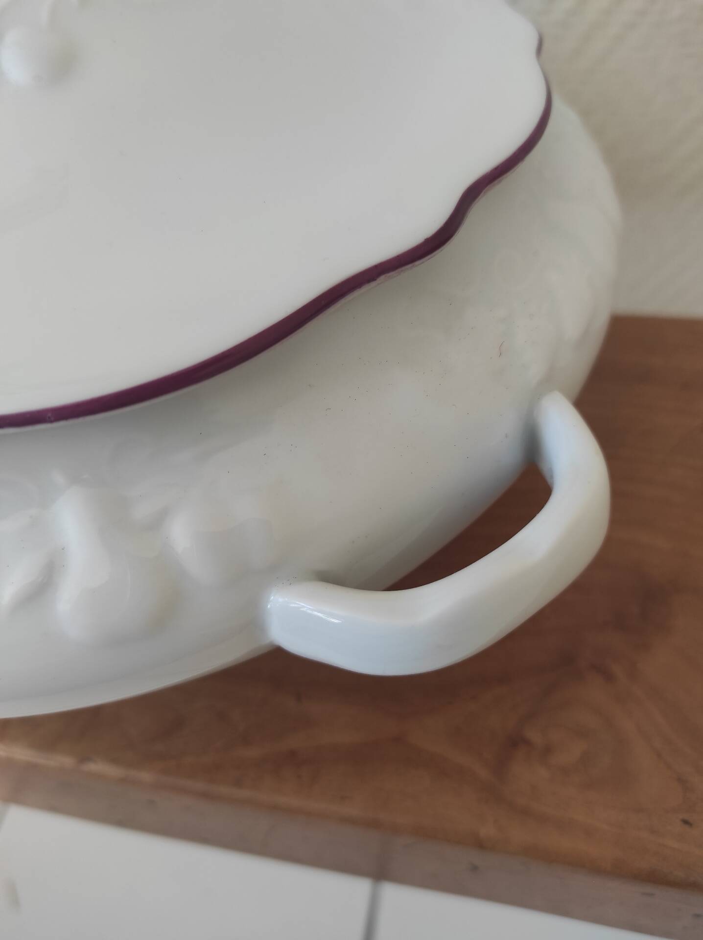 Vegetable soup tureen porcelain Ph. Deshoulière California series decoration