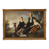 Family portrait signed Francisco Ribera and dated 1972