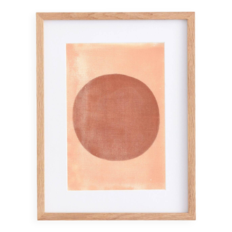 A4 painting - moon - Pink - N289 - signed Eawy