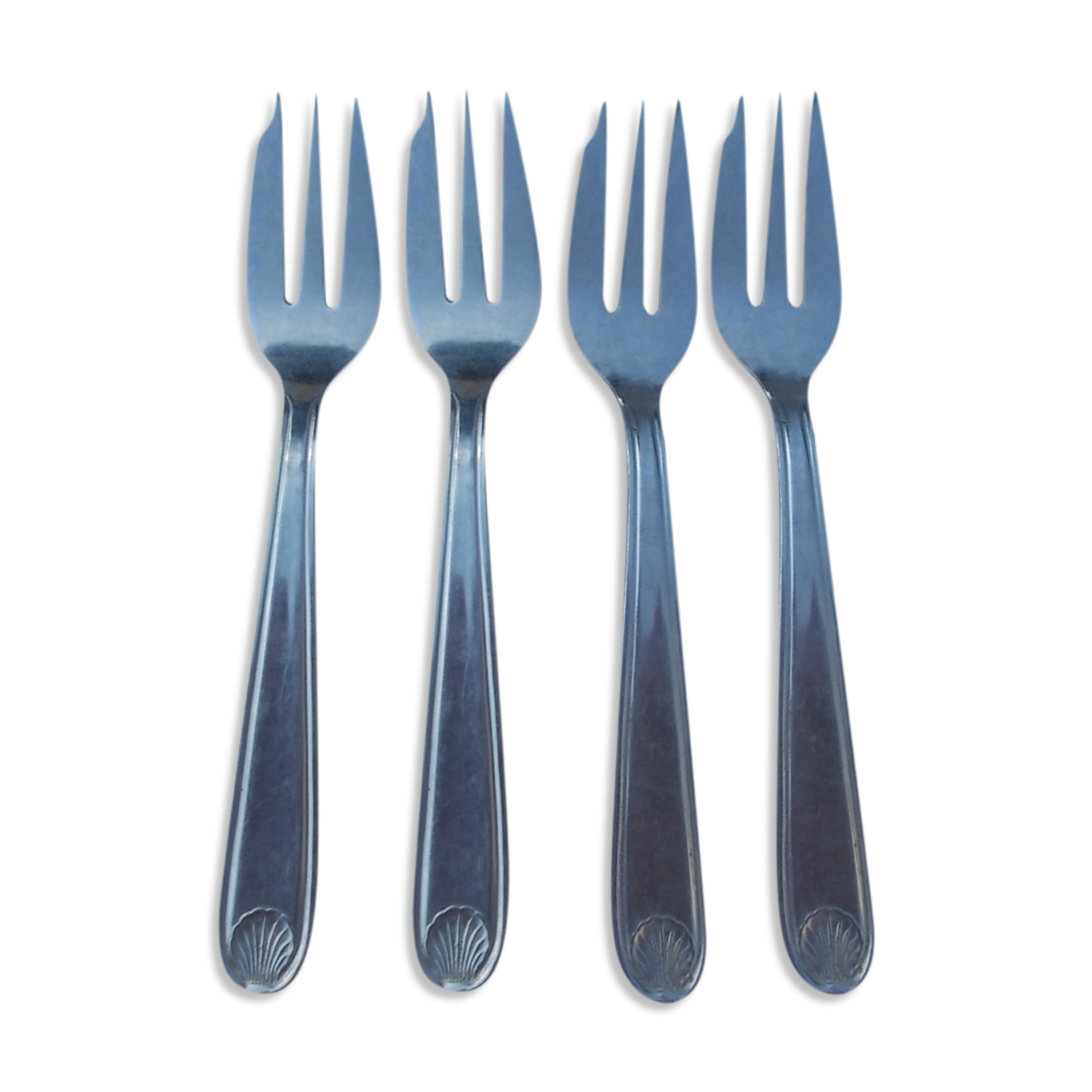 4 stainless steel cake forks