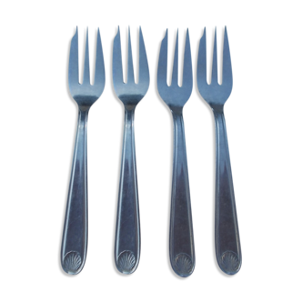 4 stainless steel cake forks