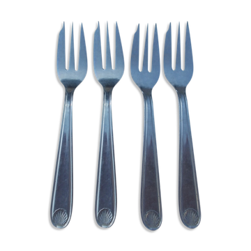 4 fourchettes à gâteaux en inox