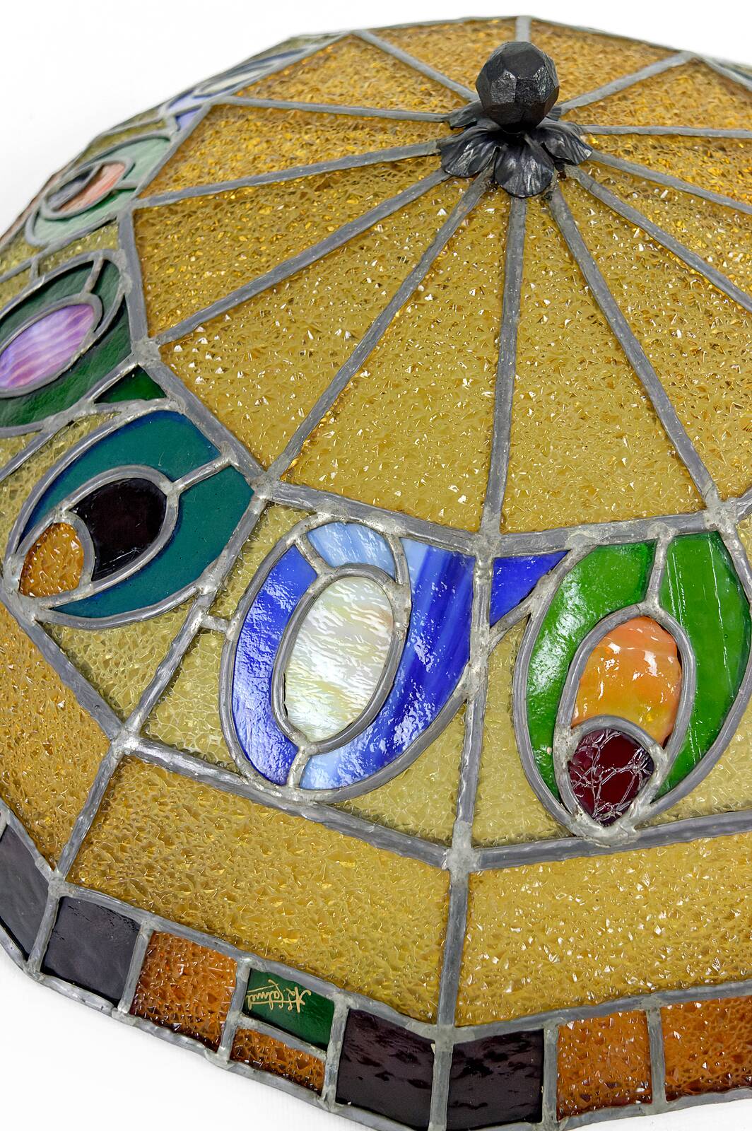 Art Deco wrought iron chandelier by Augustin Louis Calmels, France, Circa 1920