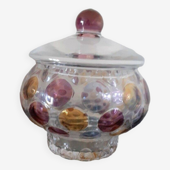 Bonbonniere/Vintage optical vase. Boske Sklo. Czech glass. Nemo collection.