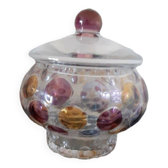 Bonbonniere/Vintage optical vase. Boske Sklo. Czech glass. Nemo collection.