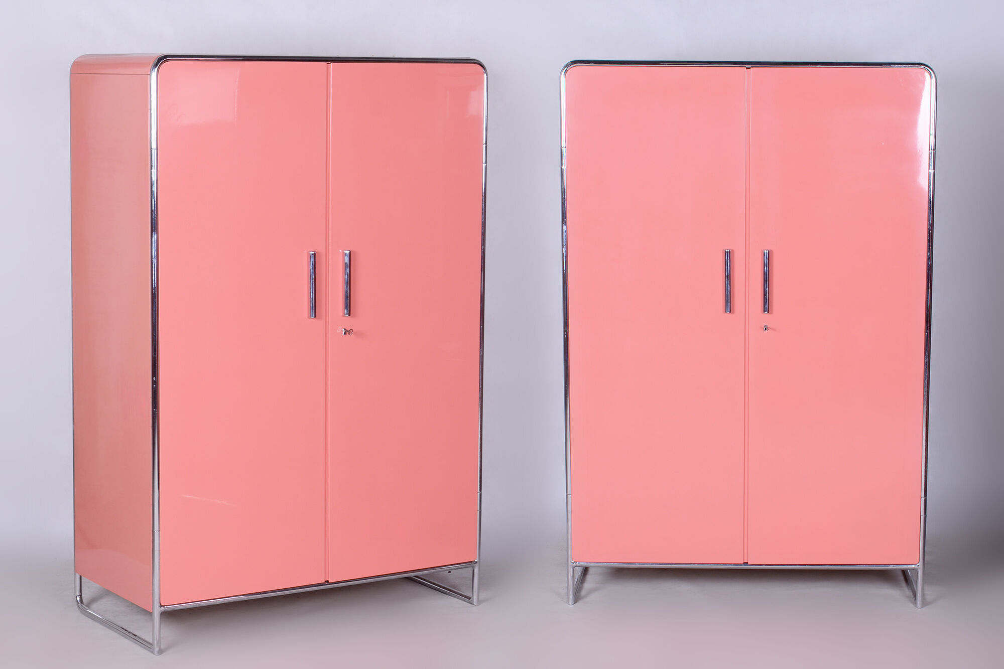 Restored Bauhaus Pair of Wardrobes, H. J. Hagemann, Thonet, Germany, 1930s