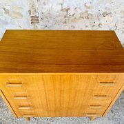 Commode vintage bicolor à 4 tiroirs, circa 70's