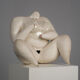 "Courage" expressive ceramic female sculpture by Evelyn van Baarda, Netherlands, 1981