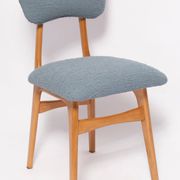 Mid-century butterfly dining chair, grey bouclé, Europe, 1960s