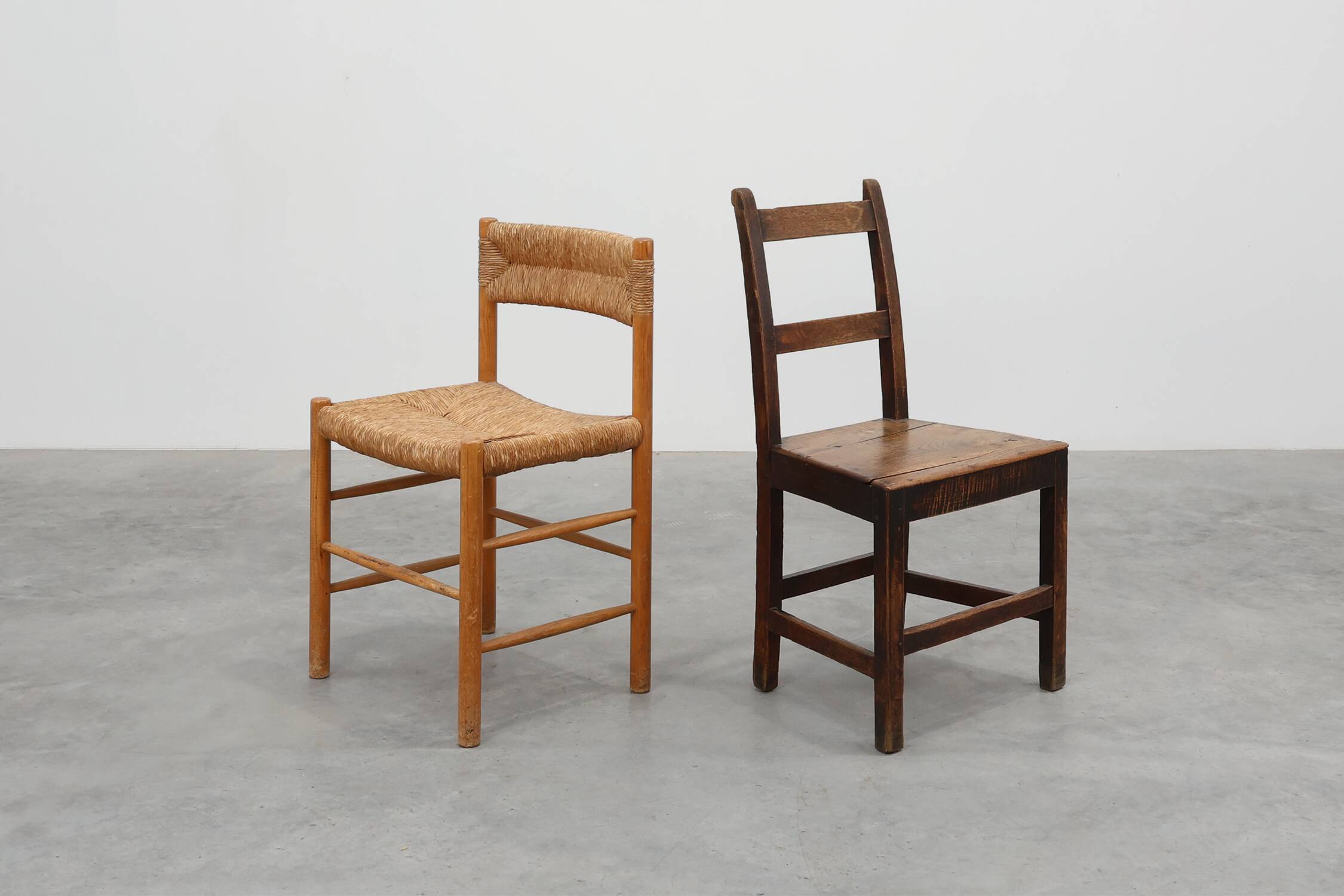 Antique oak late 19th century oak side chair, Belgium