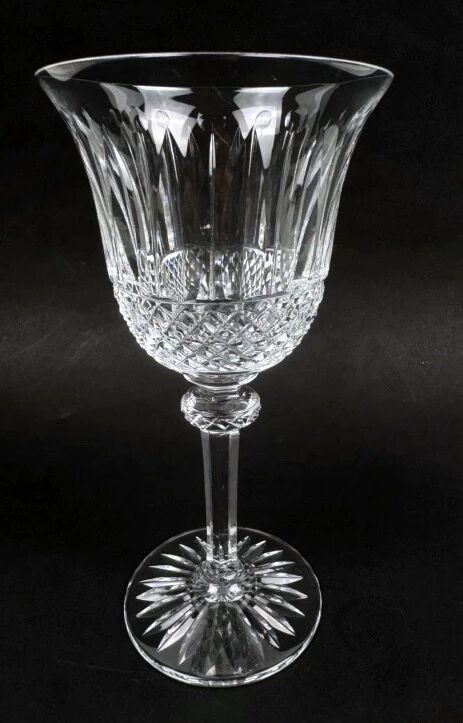 Six Saint-Louis Tommy cut crystal water glasses, height 18.3 cm.