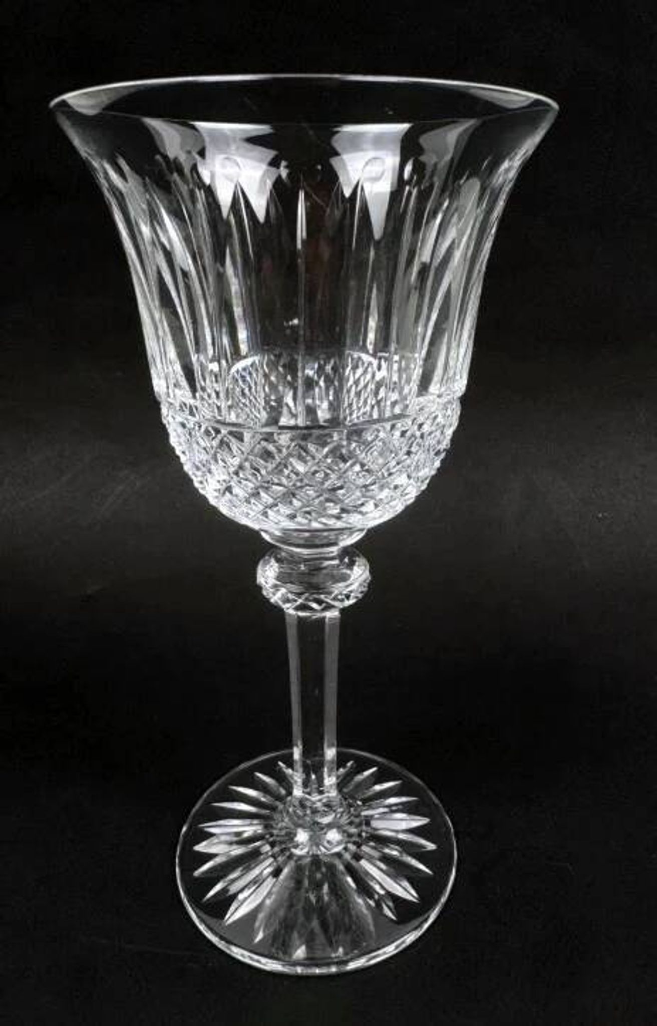 Six Saint-Louis Tommy cut crystal water glasses, height 18.3 cm.