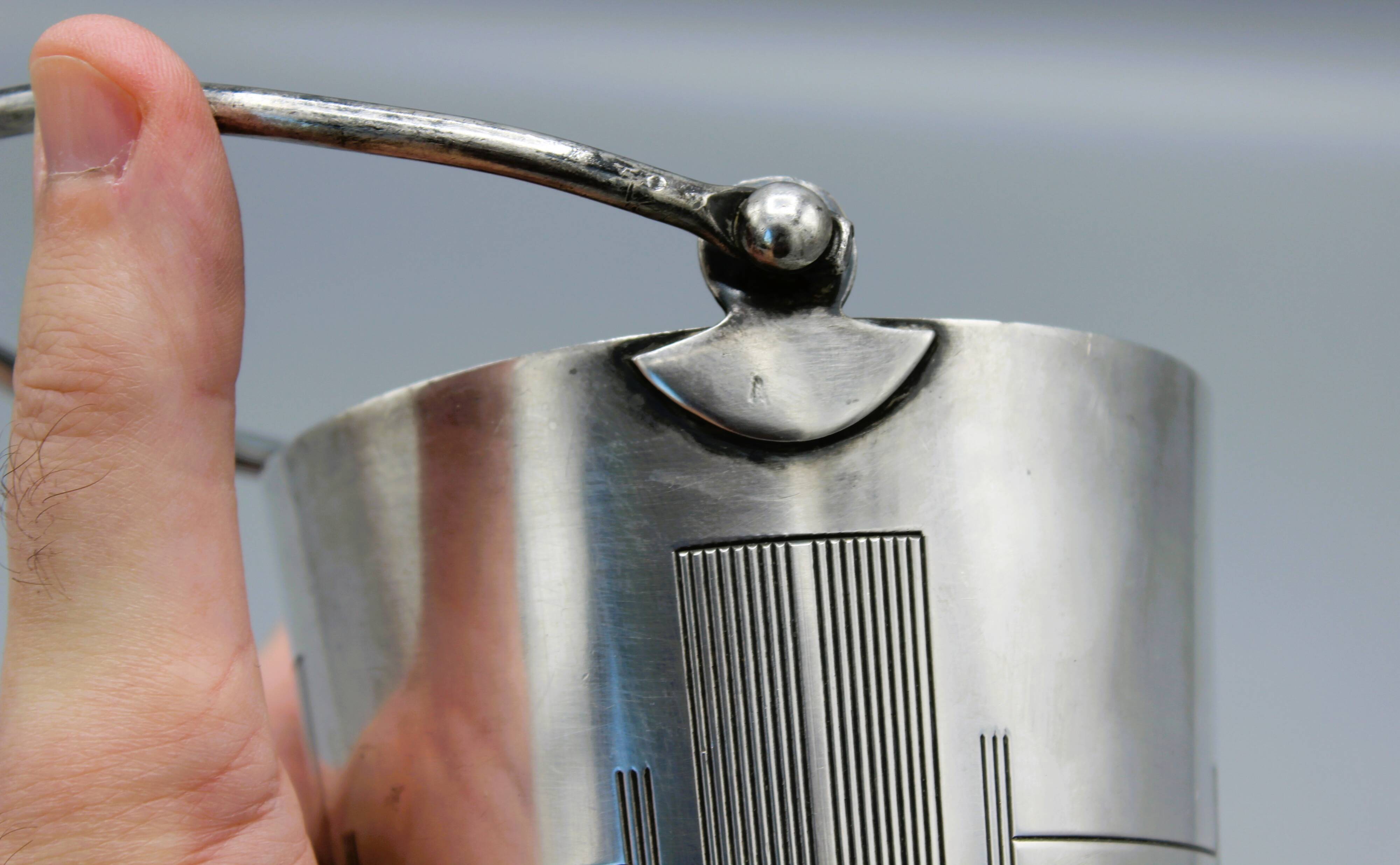 Antique champagne ice bucket art deco 1930 silver plated