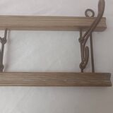 Coat rack/wood & iron hooks