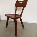 Set of 4 Imperial Loyalist brutalist wooden chairs, vintage 60s design